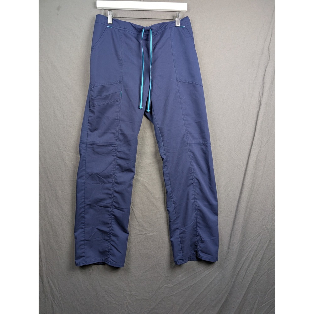Scrubstar Womens Small Navy Blue Cargo Scrub Pants Drawstring Elastic Waist